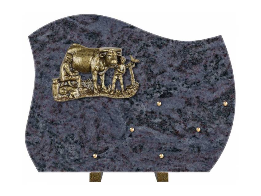 Symbolic aesthetic granite plaque.