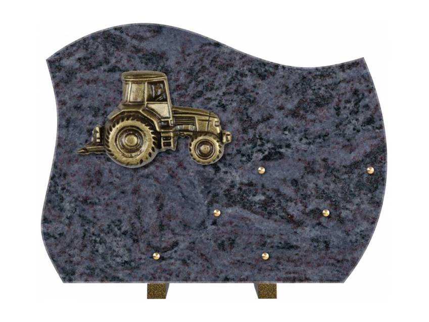 Symbolic aesthetic granite plaque.