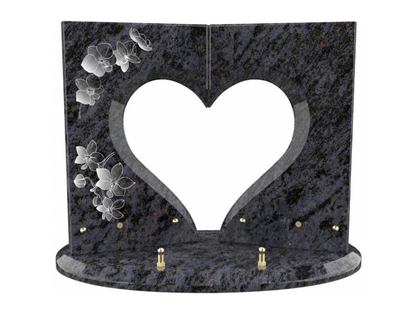 Granite plaque, book, heart, ritual..