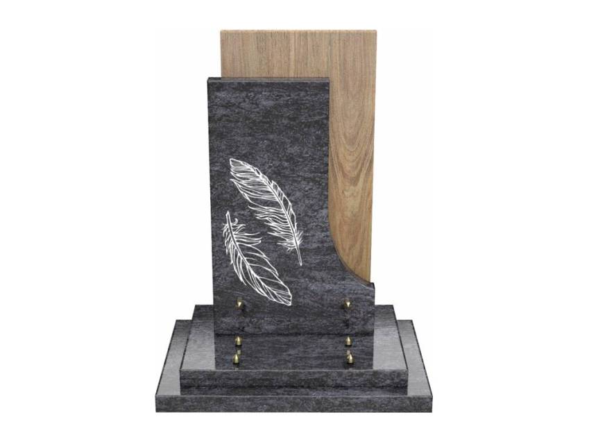 Traditional singular dual-material granite plaque