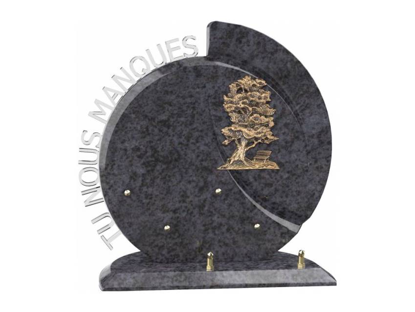 Stylish romantic granite plaque.