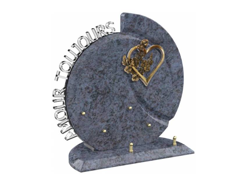 Stylish romantic granite plaque.