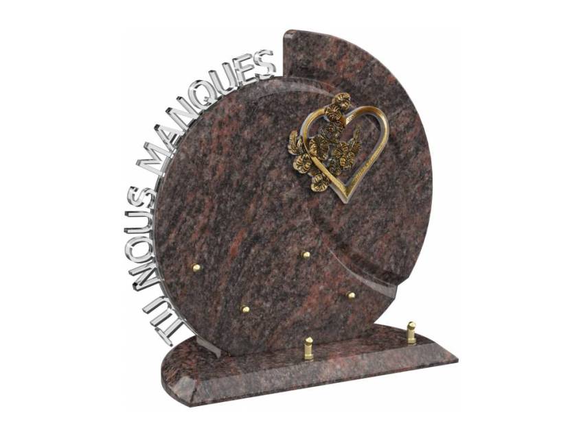 Stylish romantic granite plaque.