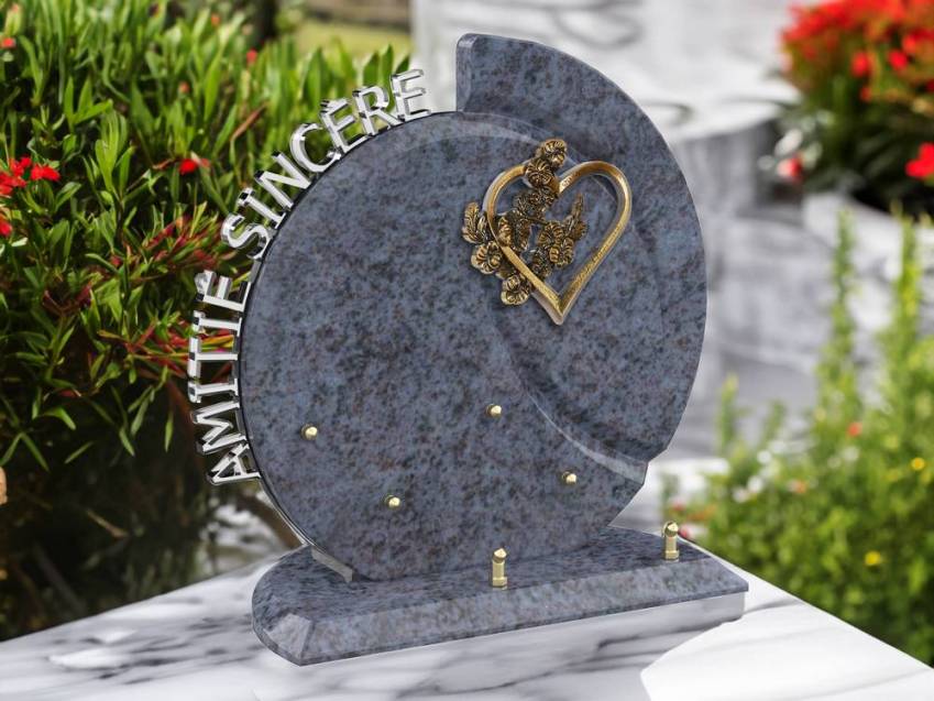 Stylish romantic granite plaque.