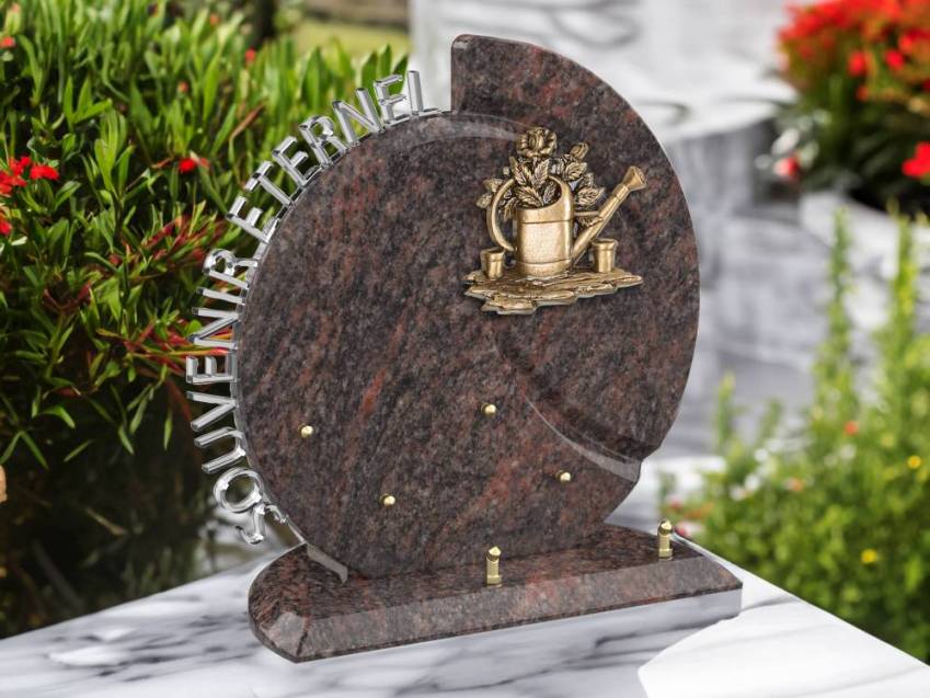 Stylish romantic granite plaque.