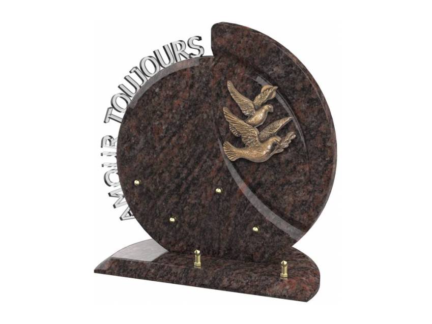 Stylish romantic granite plaque.