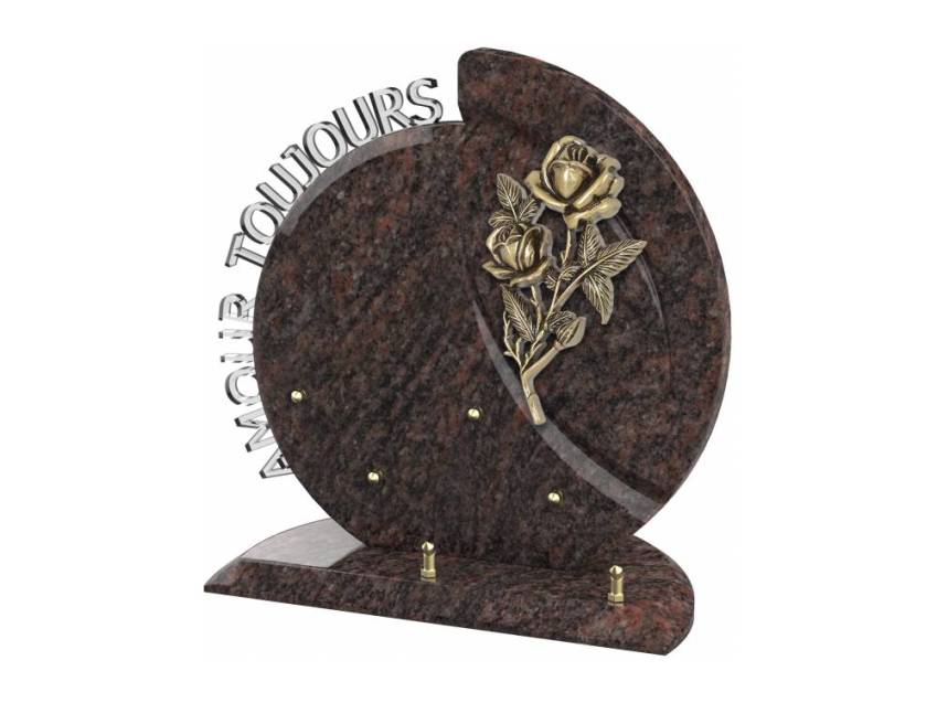 Stylish romantic granite plaque.