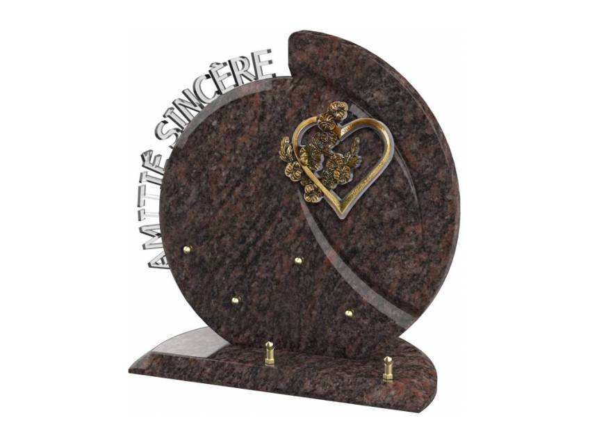 Stylish romantic granite plaque.