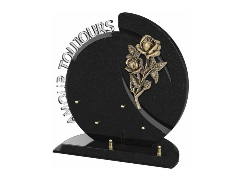 Stylish romantic granite plaque.