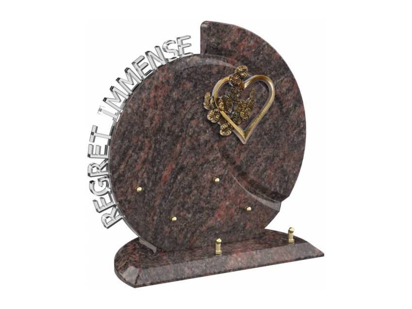 Stylish romantic granite plaque.