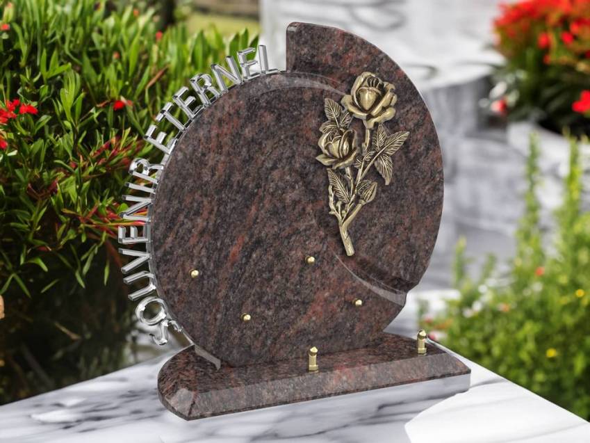 Stylish romantic granite plaque.