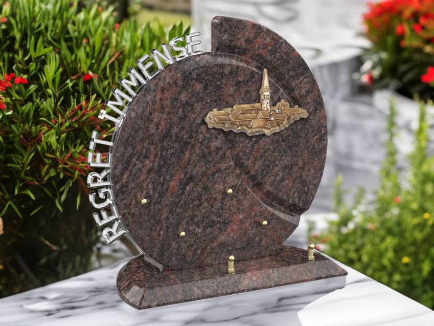 Stylish romantic granite plaque.