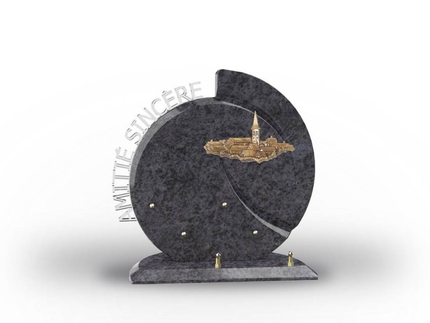 Stylish romantic granite plaque.