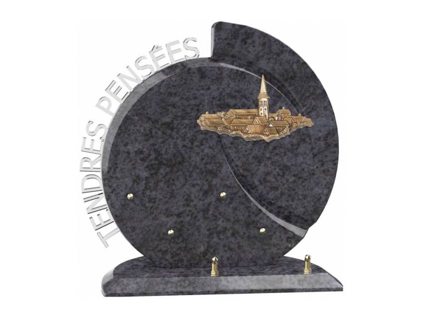 Stylish romantic granite plaque.