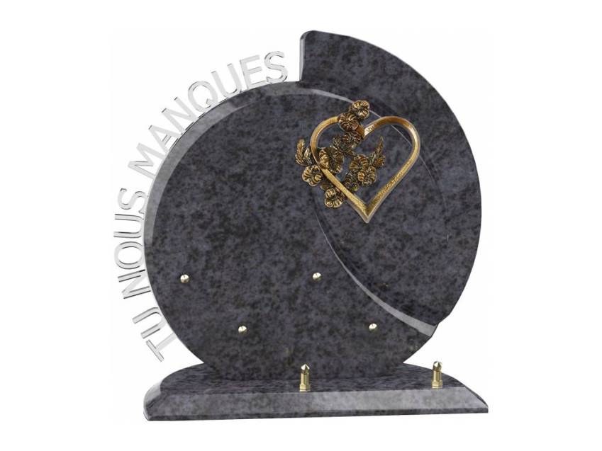 Stylish romantic granite plaque.