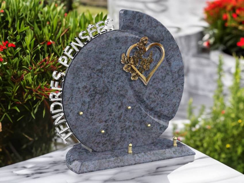 Stylish romantic granite plaque.