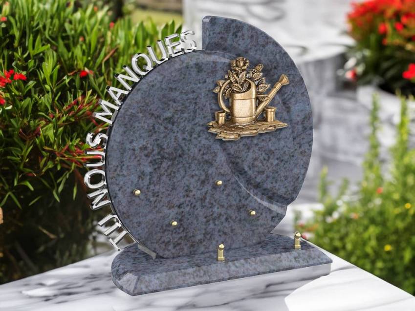 Stylish romantic granite plaque.