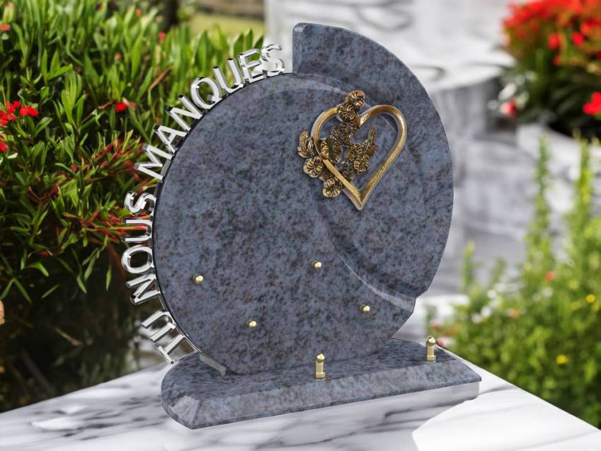 Stylish romantic granite plaque.