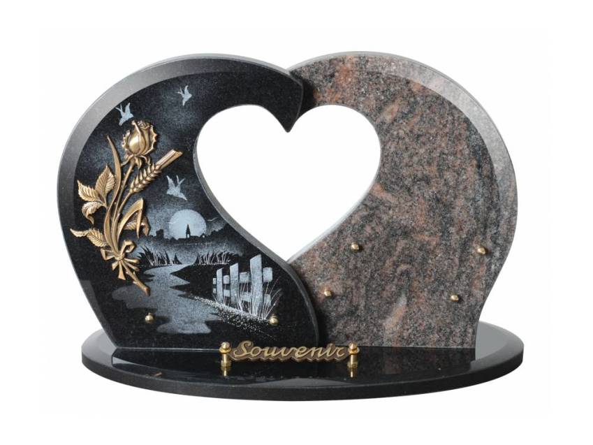 Granite Heart Plaque Singular.