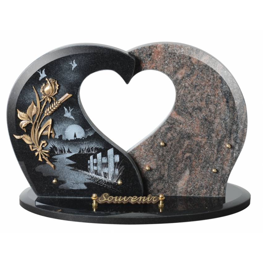 Granite Heart Plaque Singular.