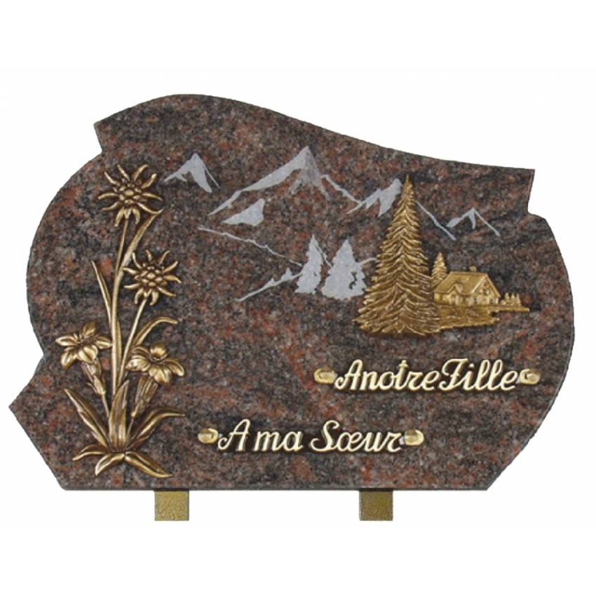 Unique carved granite plaque.