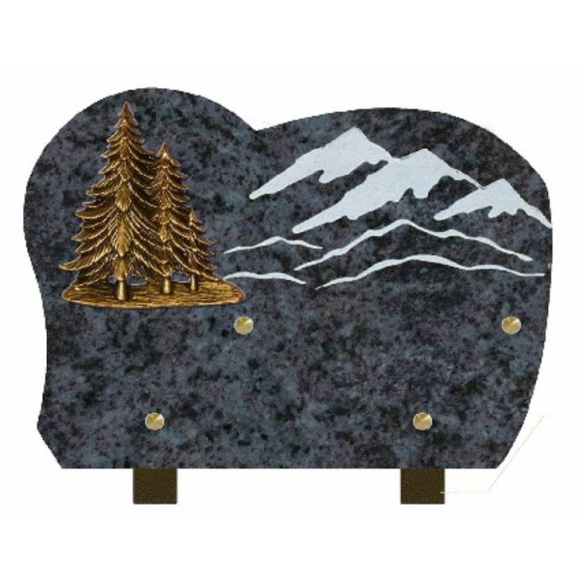 Curved bucolic Granite Plaque.