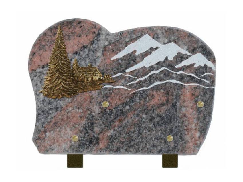 Curved bucolic Granite Plaque.