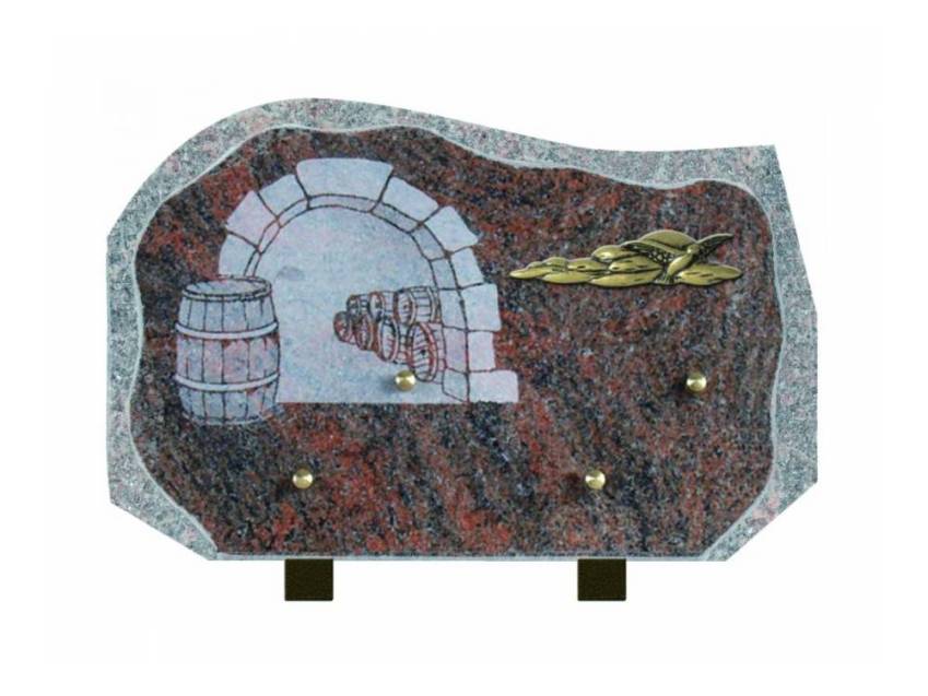 Remarkable shaped granite plaque.