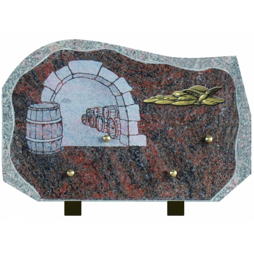 Remarkable shaped granite plaque.