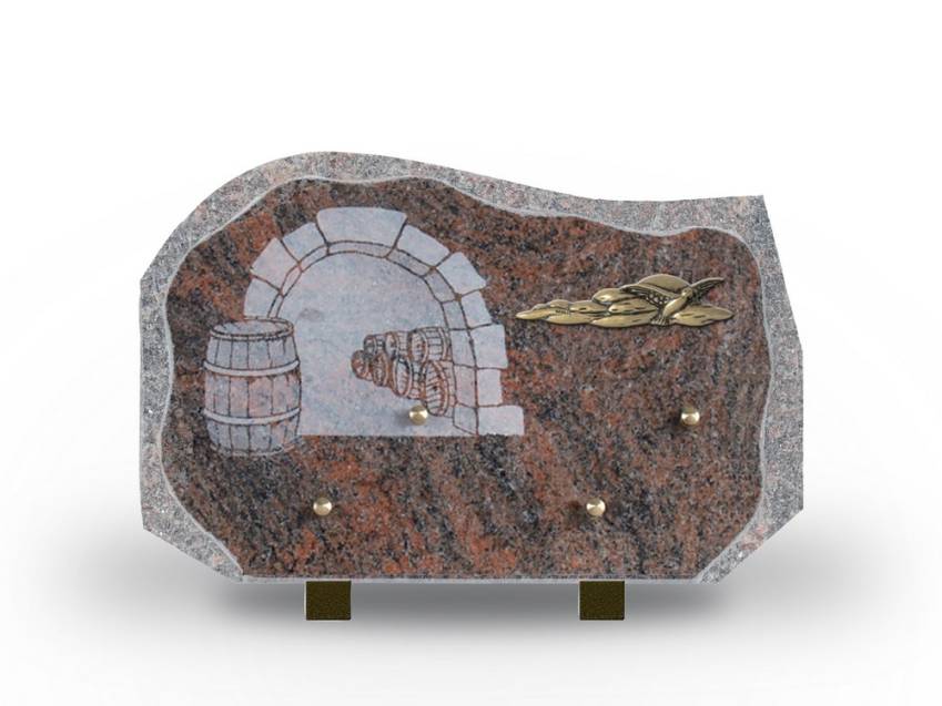 Remarkable shaped granite plaque.