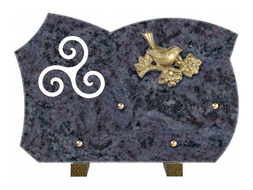 Handmade granite plaque and symbolic.