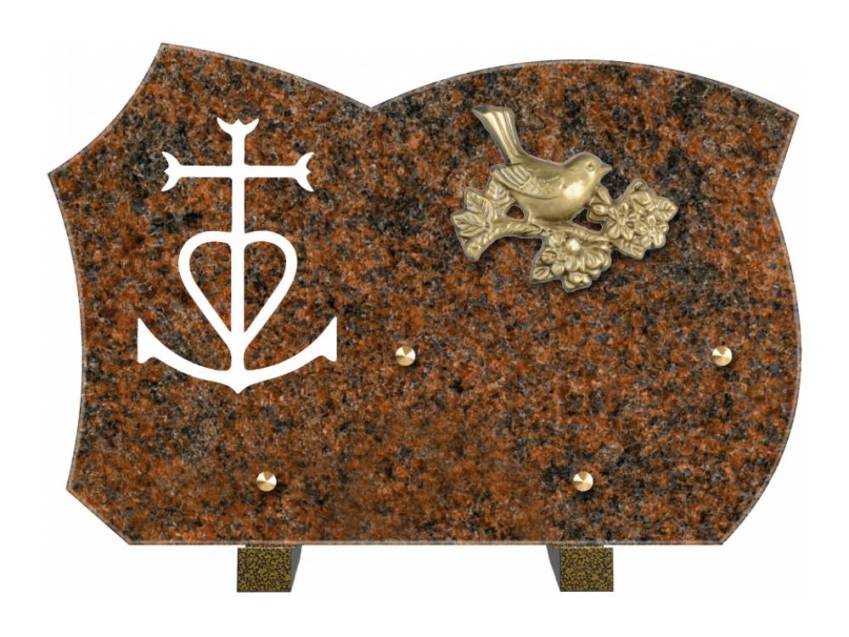 Handmade granite plaque and symbolic.