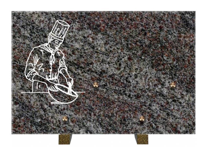 Rectangular granite slab. Expressive rectangle.