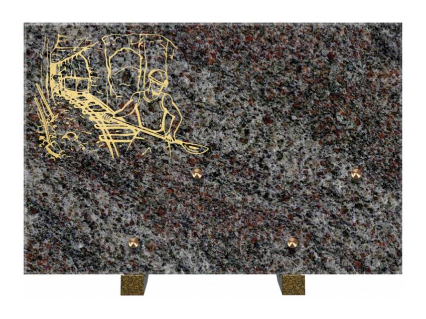 Rectangular granite slab. Expressive rectangle.