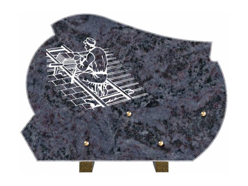 Granite plaque, unique design.