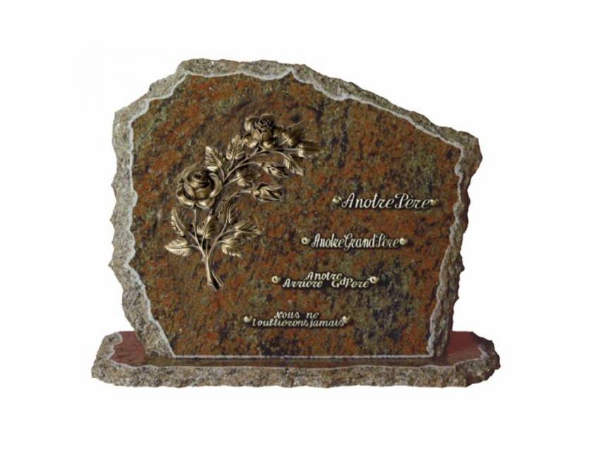 Original romantic granite plaque.