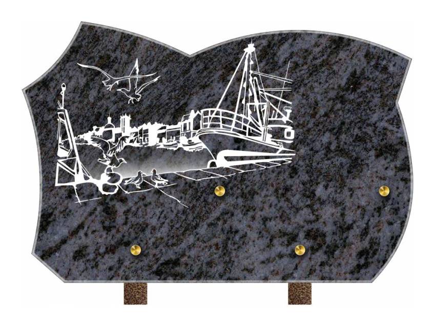 Stylish remarkable Granite plaque.