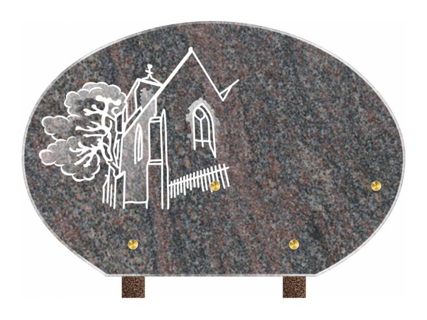 Stylish remarkable Granite plaque.