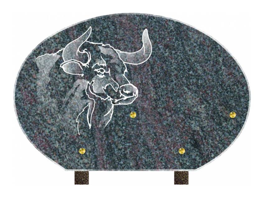 Stylish remarkable Granite plaque.