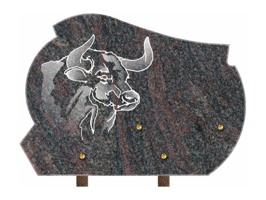 Modern artistic granite plaque.