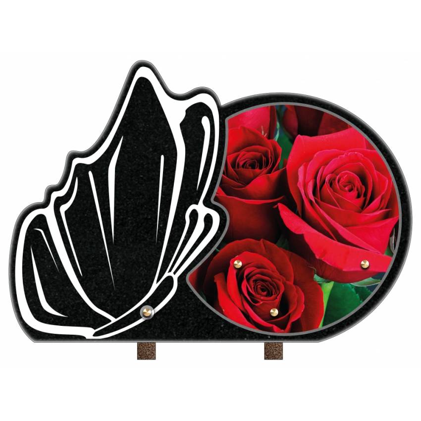 Stylized passion dual-material granite plaque