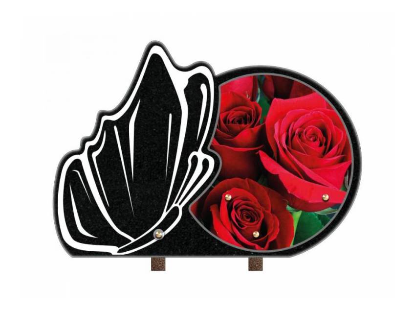 Stylized passion dual-material granite plaque