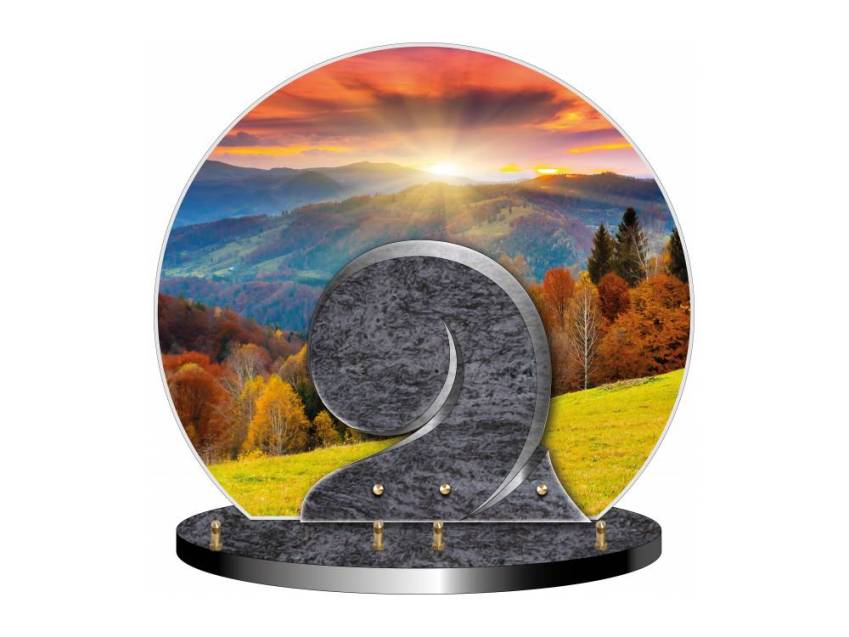 Fabulous curved dual-material granite plaque