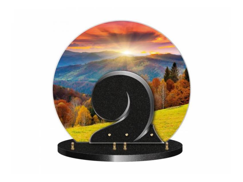 Fabulous curved dual-material granite plaque