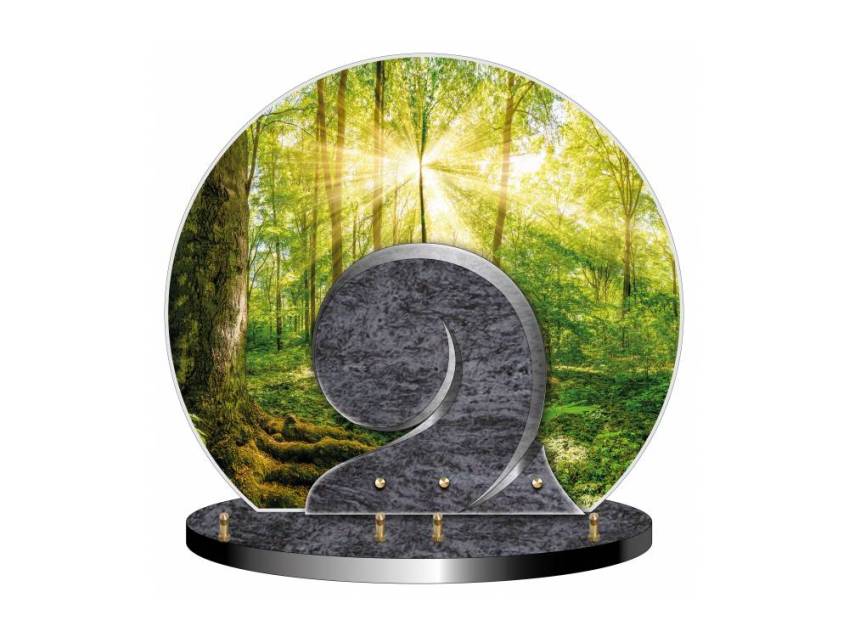 Fabulous curved dual-material granite plaque