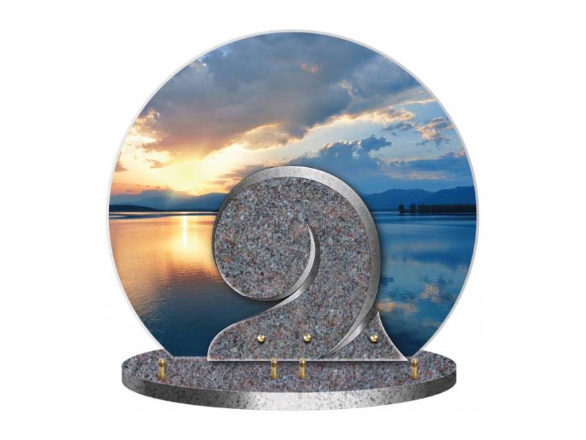 Fabulous curved dual-material granite plaque