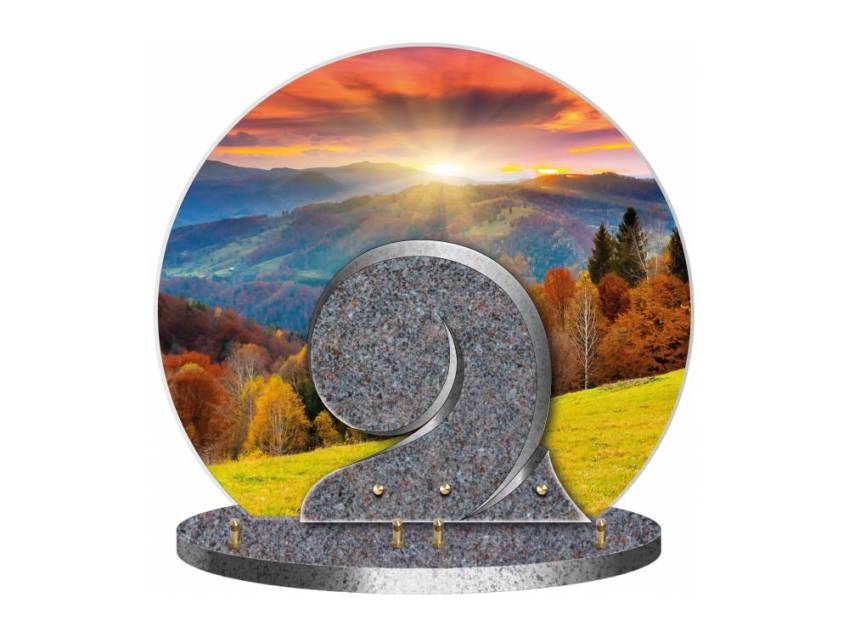 Fabulous curved dual-material granite plaque