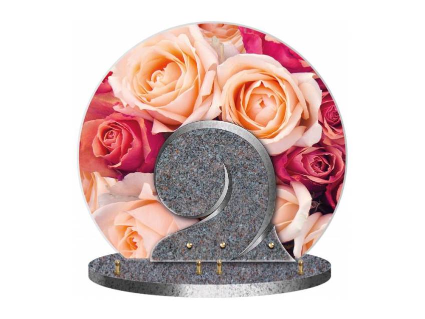 Fabulous curved dual-material granite plaque