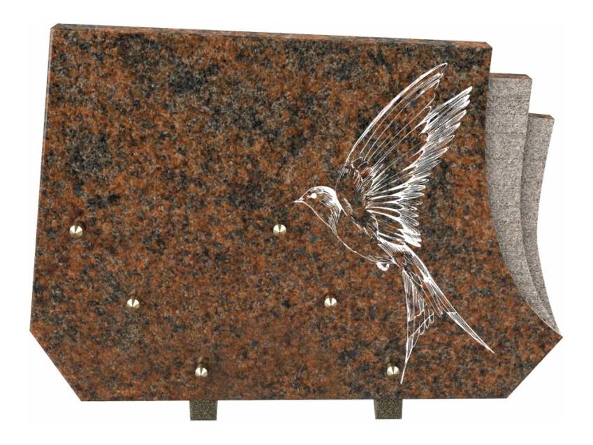 Sentimental design granite plaque.