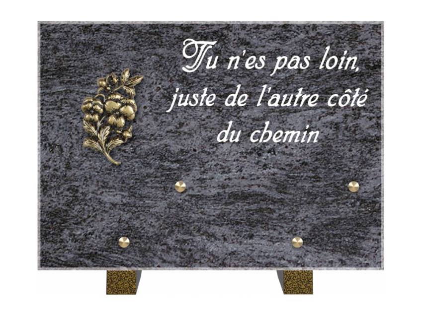 Plaque de granit rectangulaire. Rectangle florilège.